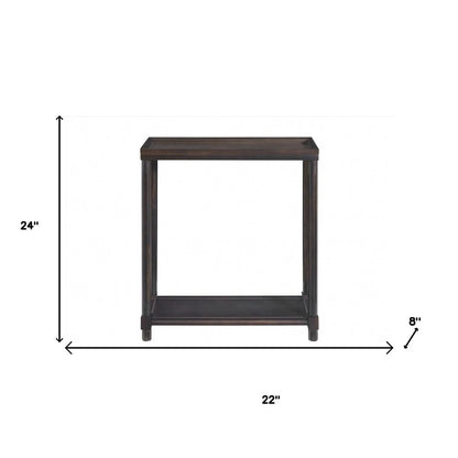 Set of Two 24" Espresso Solid Wood End Tables With Shelf HomeRoots