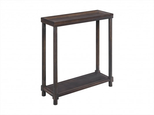 Set of Two 24" Espresso Solid Wood End Tables With Shelf HomeRoots