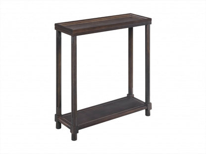 Set of Two 24" Espresso Solid Wood End Tables With Shelf HomeRoots