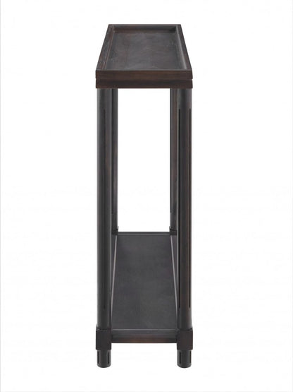 Set of Two 24" Espresso Solid Wood End Tables With Shelf HomeRoots