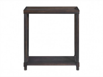 Set of Two 24" Espresso Solid Wood End Tables With Shelf HomeRoots
