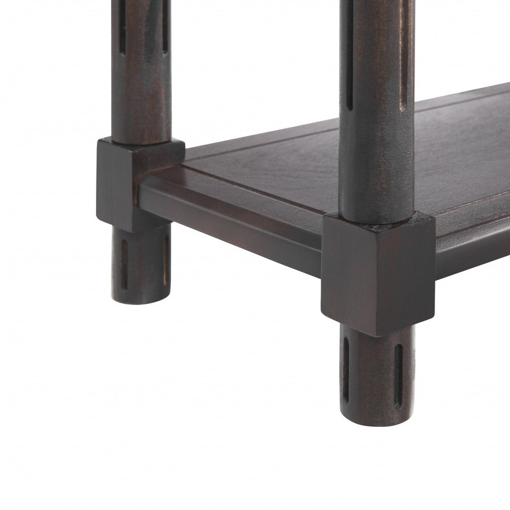 Set of Two 24" Espresso Solid Wood End Tables With Shelf HomeRoots