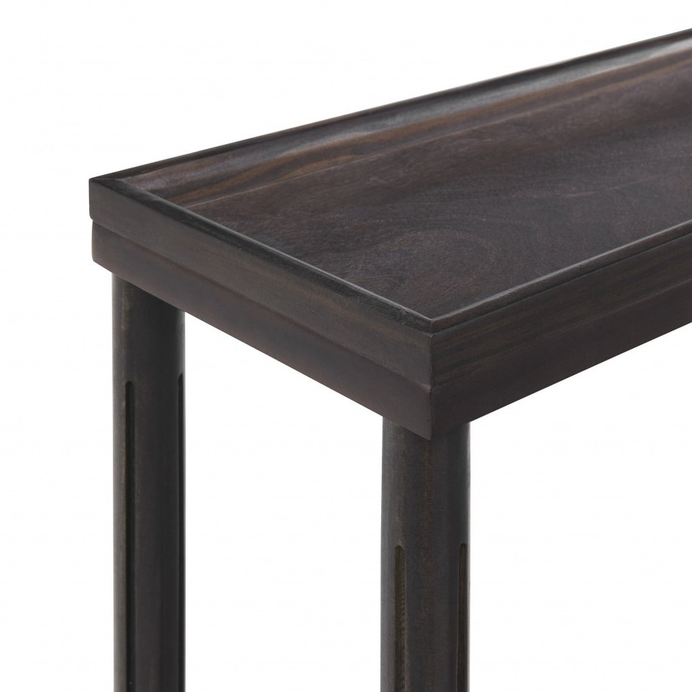 Set of Two 24" Espresso Solid Wood End Tables With Shelf HomeRoots