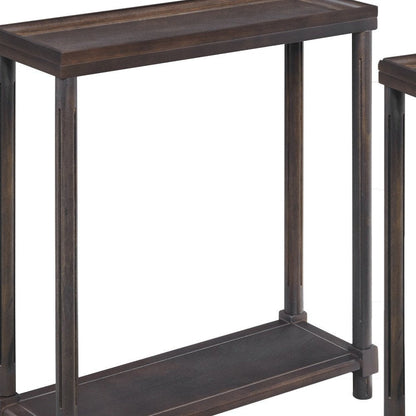 Set of Two 24" Espresso Solid Wood End Tables With Shelf HomeRoots