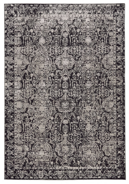 2' X 3' Gray And Ivory Abstract Stain Resistant Area Rug