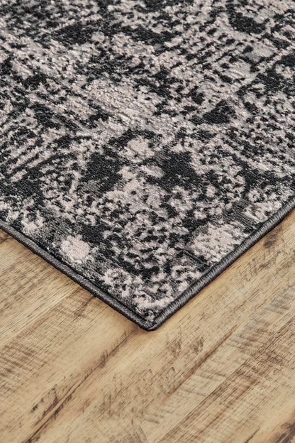 2' X 3' Gray And Ivory Abstract Stain Resistant Area Rug