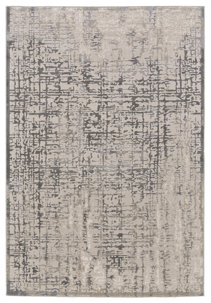 2' X 3' Gray And Ivory Abstract Stain Resistant Area Rug