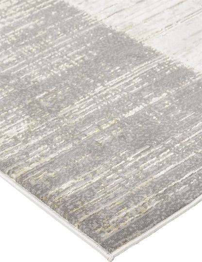 2' X 3' Gray And Ivory Abstract Stain Resistant Area Rug