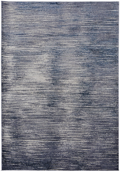 2' X 3' Gray and Ivory Striped Power Loom Distressed Area Rug - 62.99" (L) x 86.61" (W) x 0.78" (H)