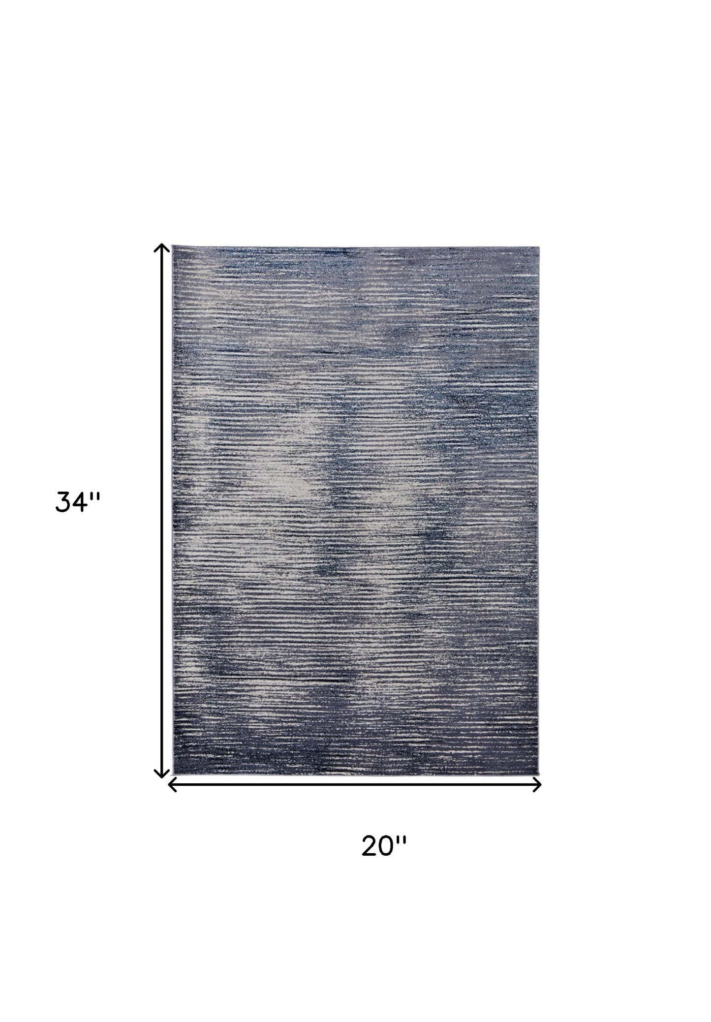 2' X 3' Gray and Ivory Striped Power Loom Distressed Area Rug - 62.99" (L) x 86.61" (W) x 0.78" (H)