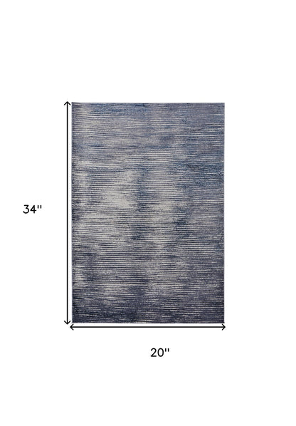 2' X 3' Gray and Ivory Striped Power Loom Distressed Area Rug - 62.99" (L) x 86.61" (W) x 0.78" (H)