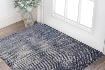 2' X 3' Gray and Ivory Striped Power Loom Distressed Area Rug - 62.99" (L) x 86.61" (W) x 0.78" (H)