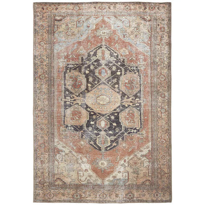 2' X 3' Orange Brown And Taupe Abstract Area Rug - 62.0" (L) x 90.0" (W) x 0.27" (H) FurniFindUSA