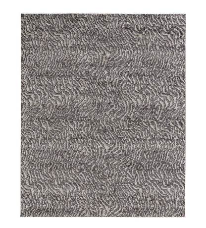 2' X 3' Gray and Ivory Abstract Power Loom Area Rug