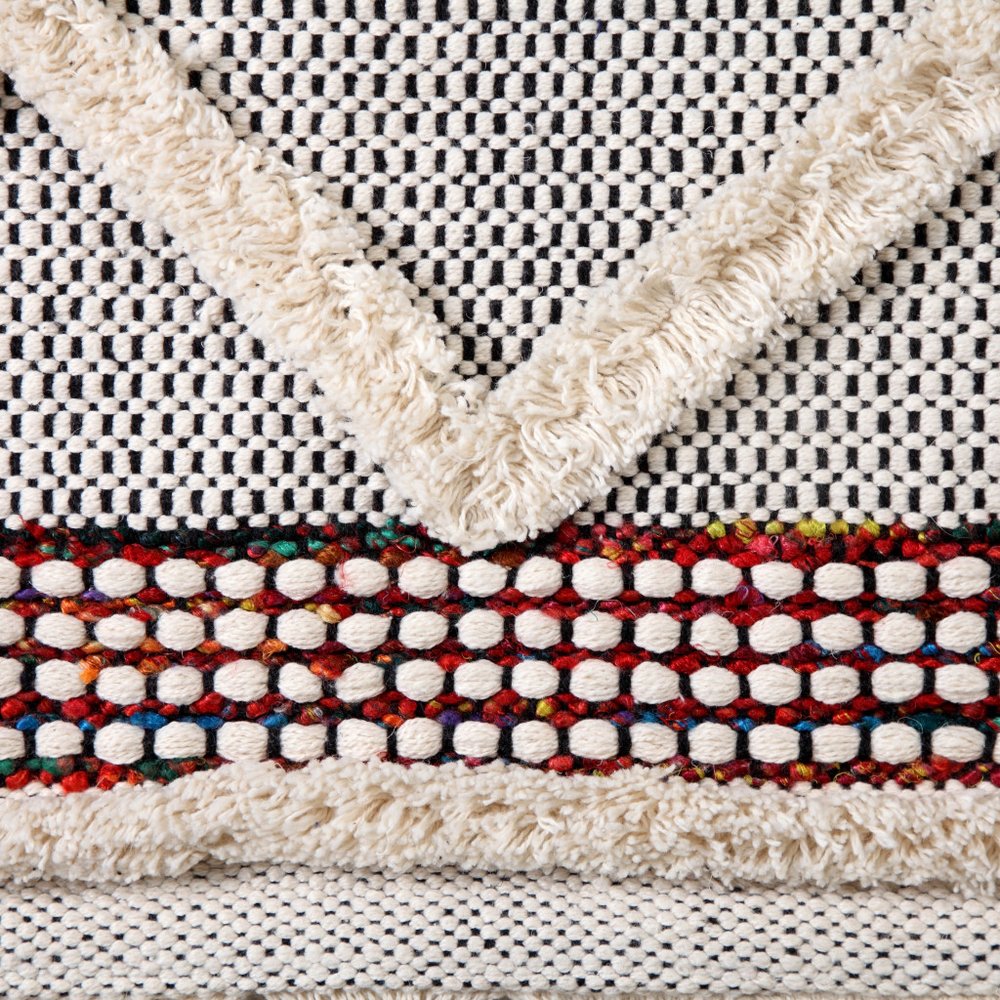 36" X 20" Red And White Geometric Cotton Square Hanging Tapestry — view 2