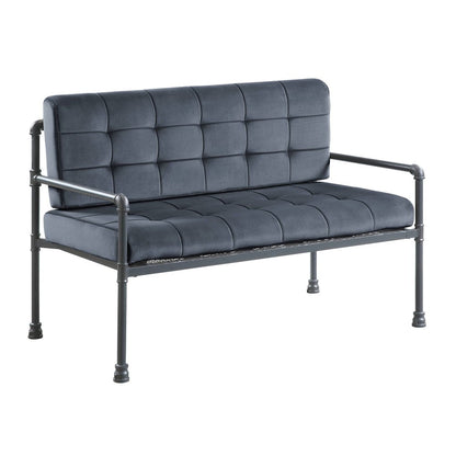 51" Gray Velvet Loveseat HomeRoots
