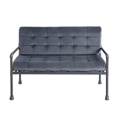 51" Gray Velvet Loveseat HomeRoots
