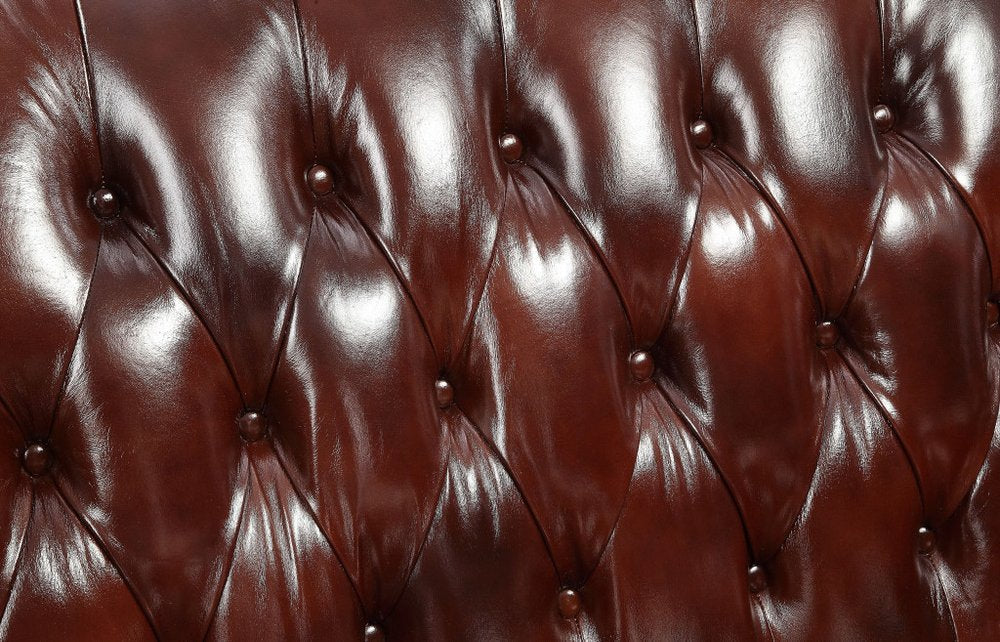 69" Brown And Walnut Top Grain Leather Curved Loveseat and Toss Pillows HomeRoots