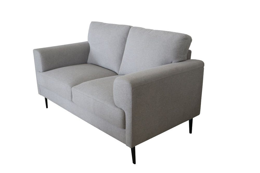 61" Light Gray And Black Linen Loveseat HomeRoots