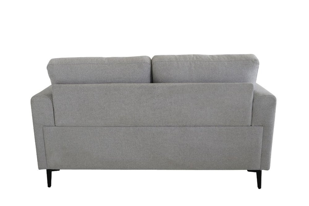 61" Light Gray And Black Linen Loveseat HomeRoots