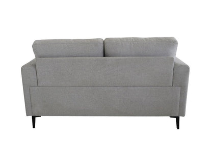 61" Light Gray And Black Linen Loveseat HomeRoots
