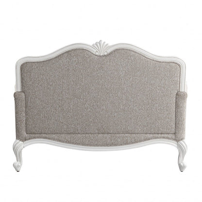 64" Beige 100% Linen And White Love Seat HomeRoots