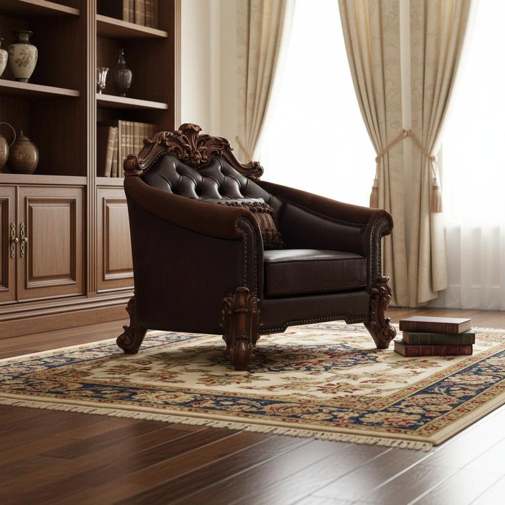 43" Dark Brown Faux Leather Tufted Chesterfield Chair And Toss Pillow HomeRoots