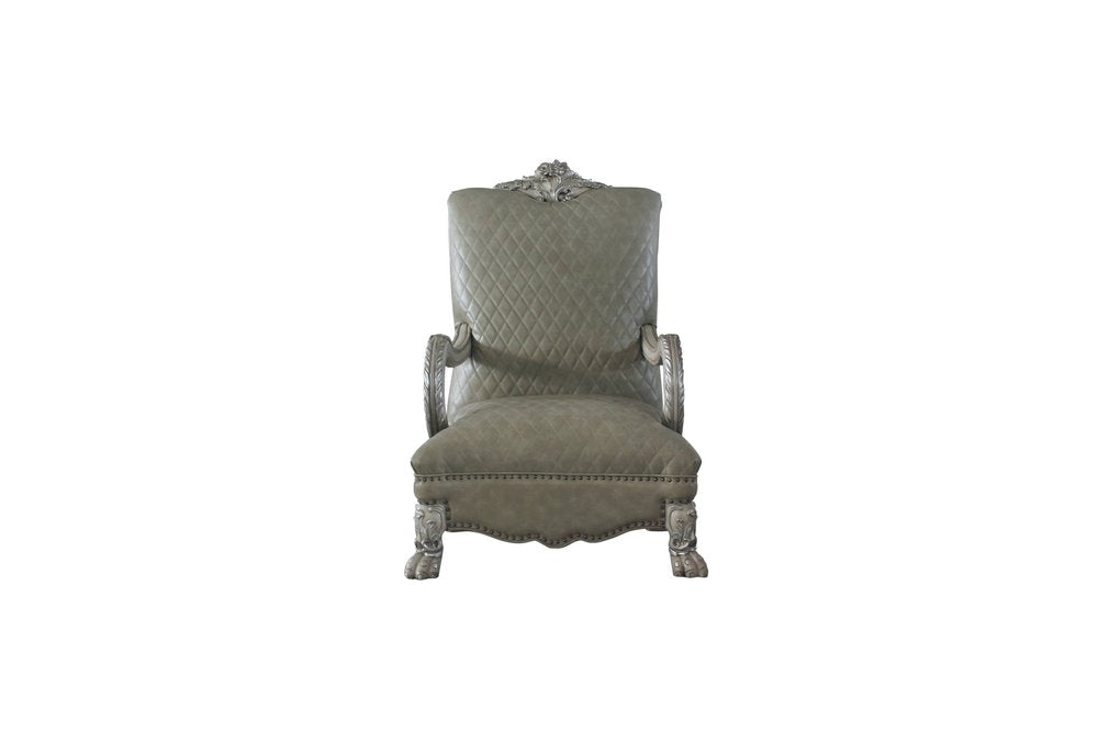 34" Bone Faux Leather Arm Chair HomeRoots