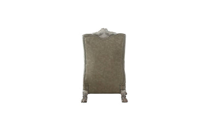 34" Bone Faux Leather Arm Chair HomeRoots