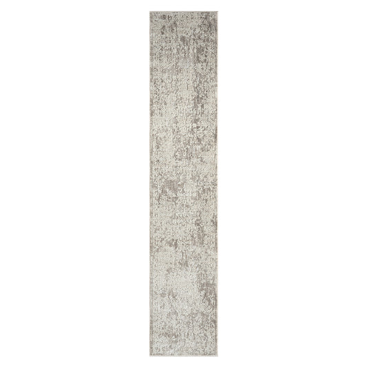 2' X 10' Gray Abstract Distressed Runner Rug