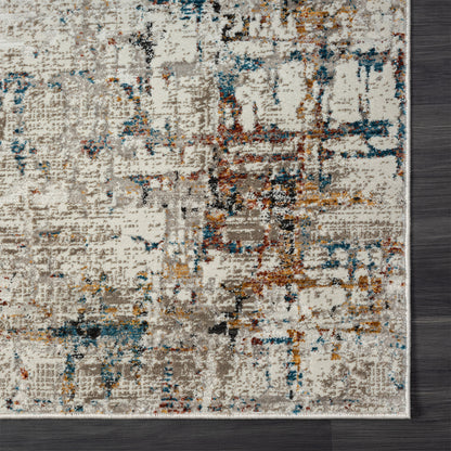 2' X 10' Gray Abstract Distressed Runner Rug