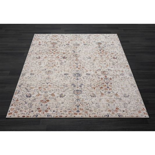 4' X 6' Ivory Floral Area Rug - 48.0" (H) x 72.0" (W) x 0.4" (D)