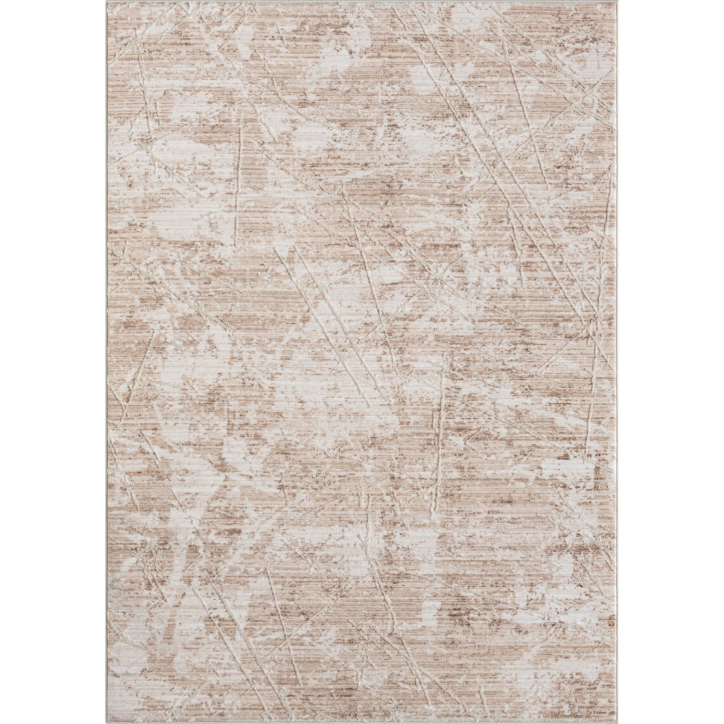 2' X 3' Beige Abstract Area Rug