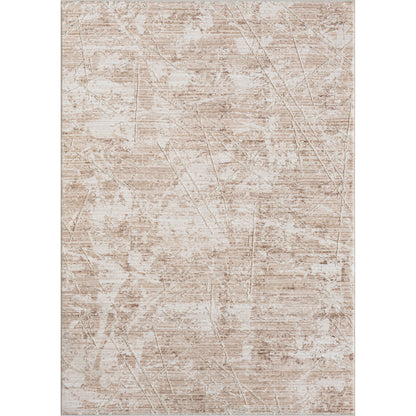 2' X 3' Beige Abstract Area Rug