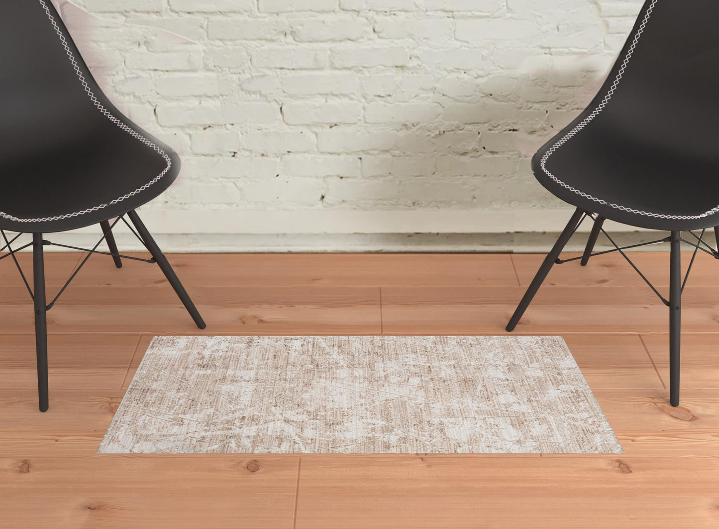 2' X 3' Beige Abstract Area Rug