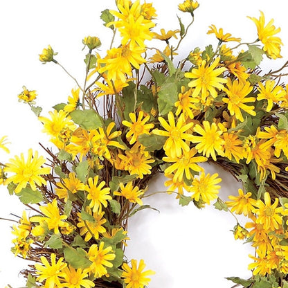23" Green And Yellow Spring Daisy Artificial Wreath HomeRoots