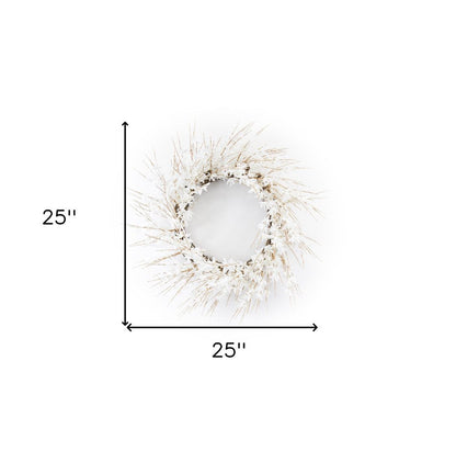 25" White Mixed Assortment Artificial Wreath HomeRoots