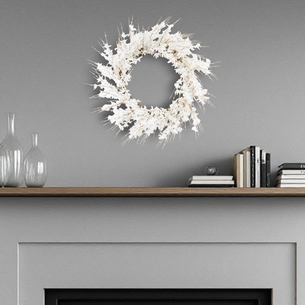 25" White Mixed Assortment Artificial Wreath HomeRoots