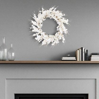 25" White Mixed Assortment Artificial Wreath HomeRoots