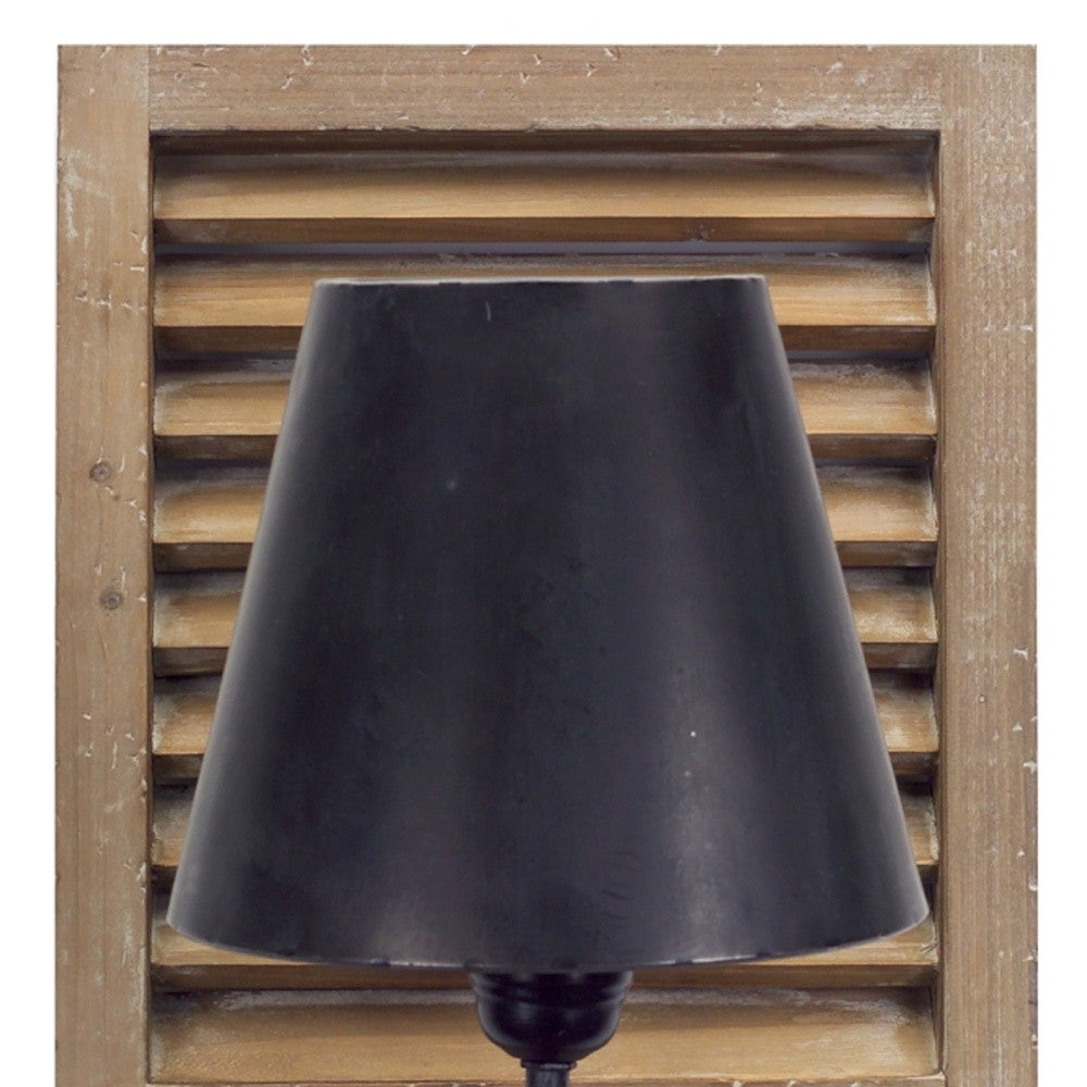 Shaded Wood Ceiling Light With Black Shades