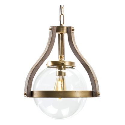 Gold Unique Statement Transparent Wood Ceiling Light With Clear Shades