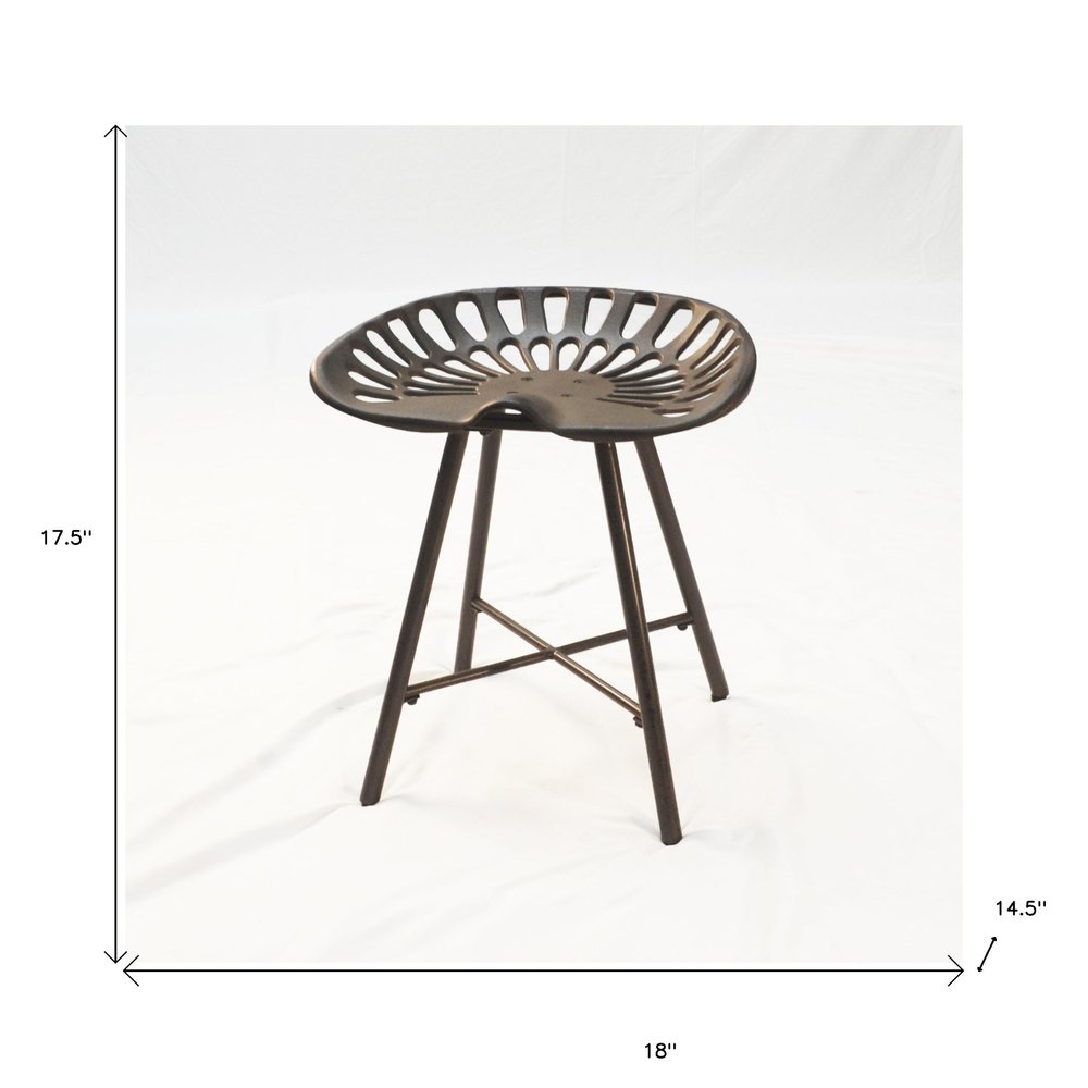 18" Copper Iron Backless Bar Chair HomeRoots