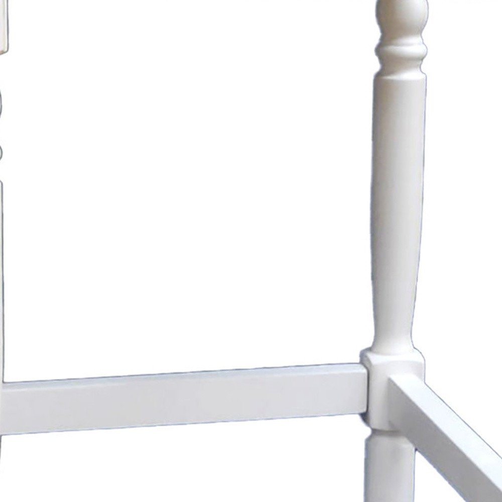 29" Natural And Antiqued White Solid Wood Backless Bar Height Bar Chair HomeRoots
