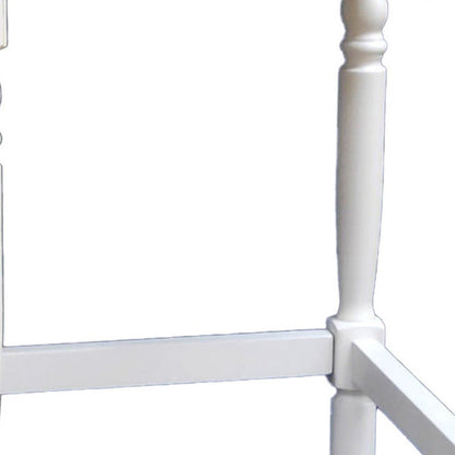 29" Natural And Antiqued White Solid Wood Backless Bar Height Bar Chair HomeRoots