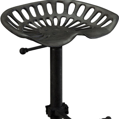 23" Black Iron Backless Adjustable Height Bar Chair - FurniFindUSA