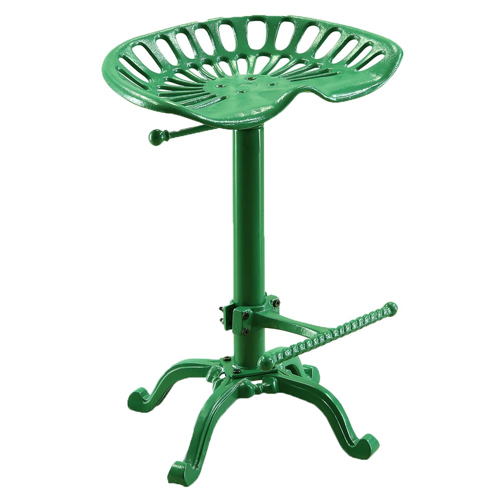 23" Green Iron Backless Adjustable Height Bar Chair HomeRoots