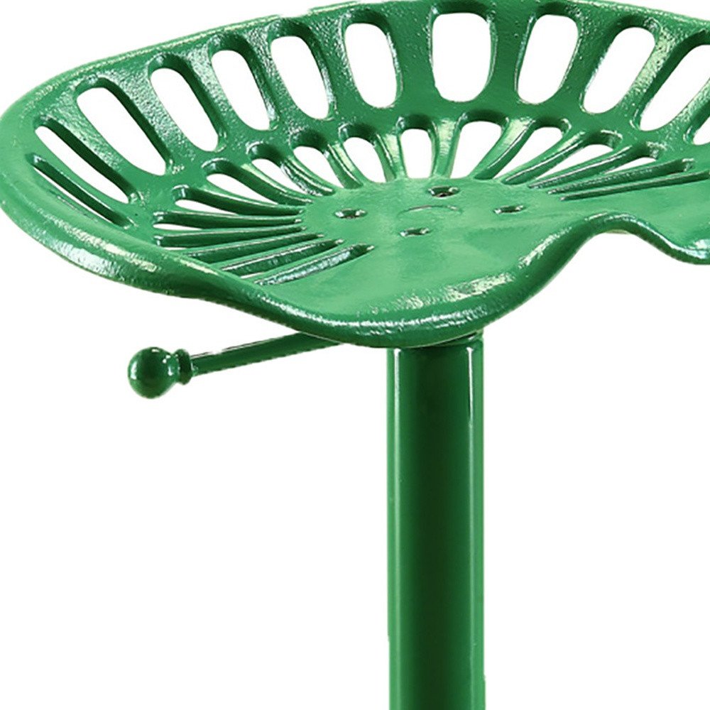 23" Green Iron Backless Adjustable Height Bar Chair HomeRoots
