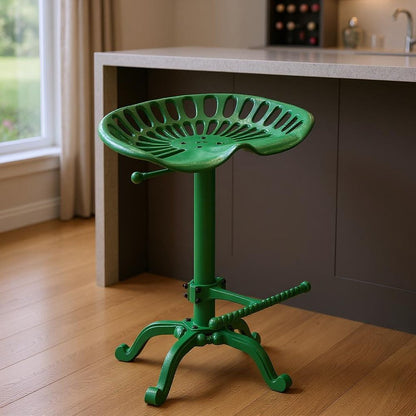 Green Iron Backless Adjustable Height Bar Chair HomeRoots