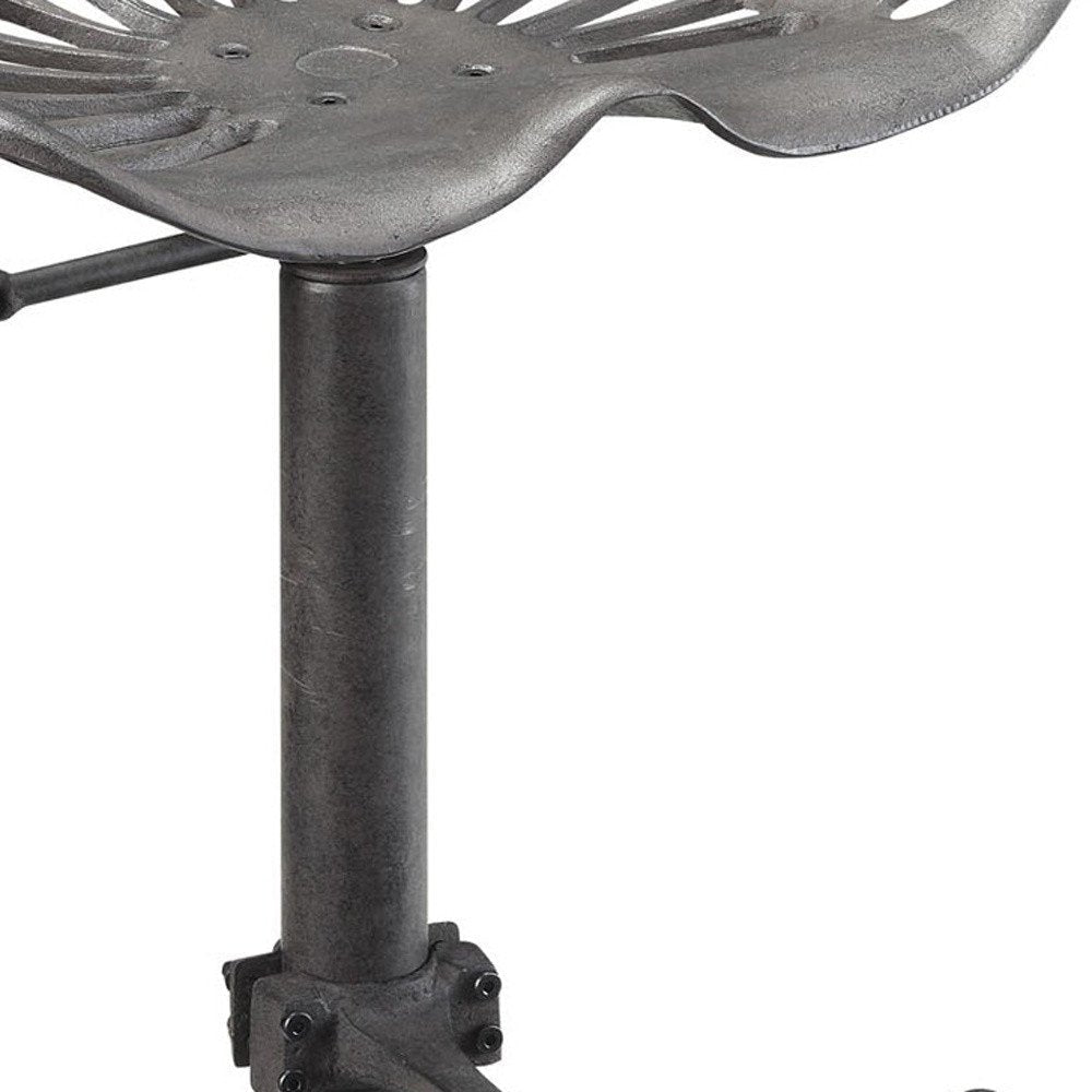 Gray Iron Backless Adjustable Height Bar Chair HomeRoots