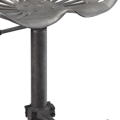 Gray Iron Backless Adjustable Height Bar Chair HomeRoots